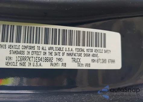 2014 Ram 1500 Express z USA, uszkodzony, nr VIN 1C6RR7KT1ES418602